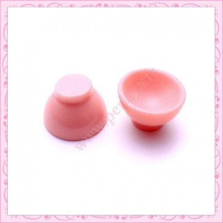 5 bols en resine rose 2,3cm