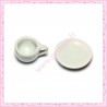 5 tasses 17mm + 5 assiettes en porcelaine 20mm blanches