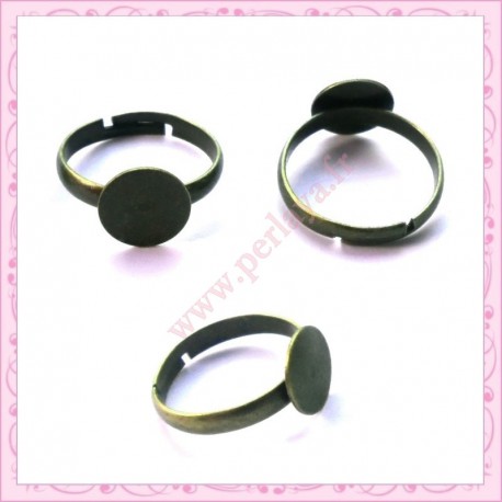 lot de 5 supports de bague argentés 10mm