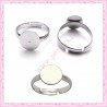 5 supports de bague argenté 10mm