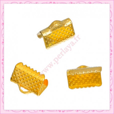 Lot de 50 griffes pour ruban dorés 10mm