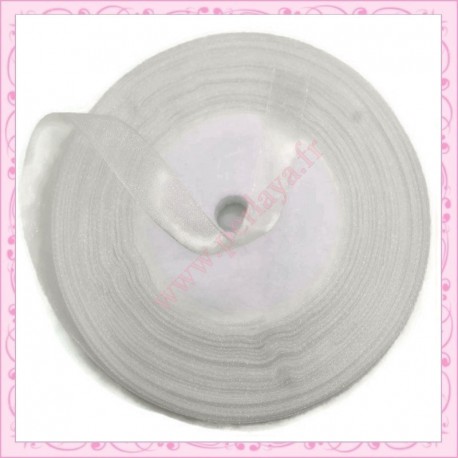 45 mètres de ruban organza 10mm blanc