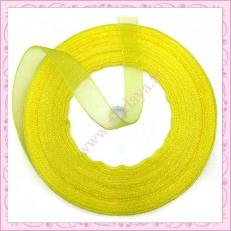 45 mètres de ruban organza 10mm vert bouteille