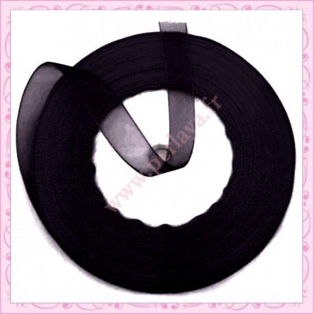 45 mètres de ruban organza 10mm noir
