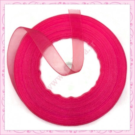 45 mètres de ruban organza 10mm rose