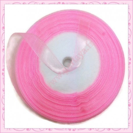 45 mètres de ruban organza 10mm rose