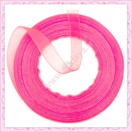 45 mètres de ruban organza 10mm rose