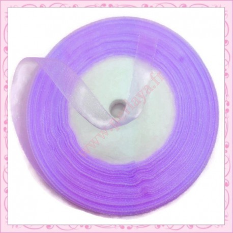45 mètres de ruban organza 10mm violet
