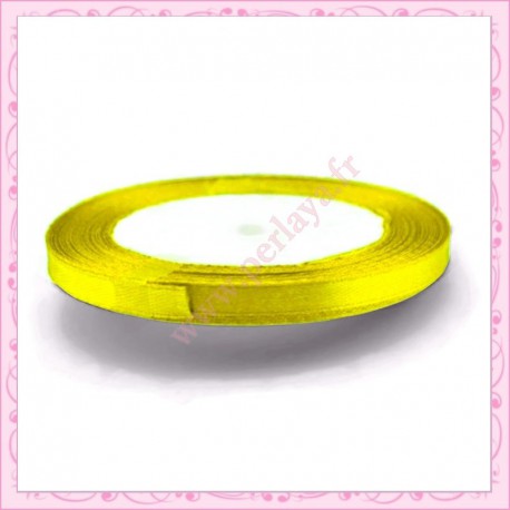 20 mètres de ruban satin 6mm jaune