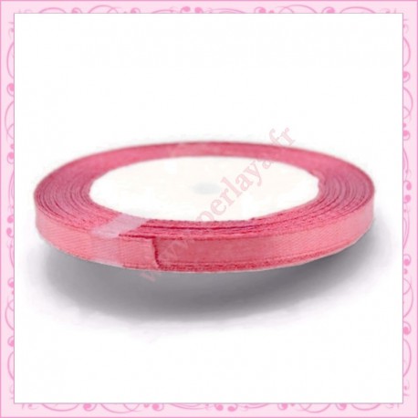 20 mètres de ruban satin 6mm vieux rose