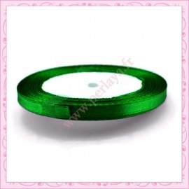 20 mètres de ruban satin 6mm vert