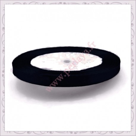 20 mètres de ruban satin 6mm noir