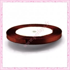 20 mètres de ruban satin 6mm marron chocolat
