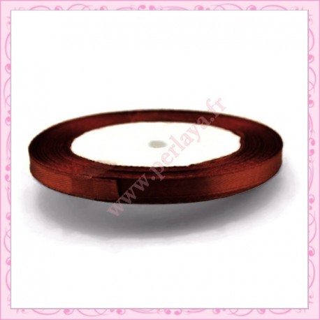 20 mètres de ruban satin 6mm marron chocolat