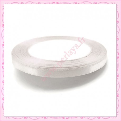 20 mètres de ruban satin 10mm blanc