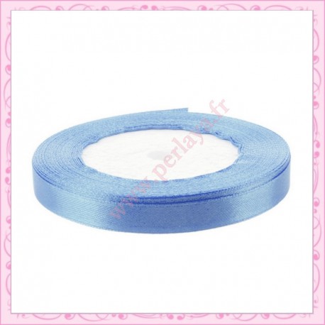 20 mètres de ruban satin 10mm bleu