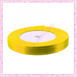 20 mètres de ruban satin 10mm jaune