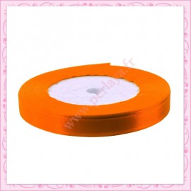 20 mètres de ruban satin 10mm orange