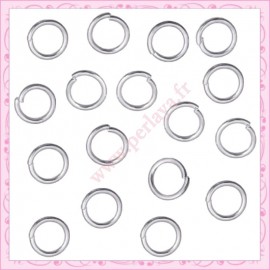 400 anneaux argentés 8mm