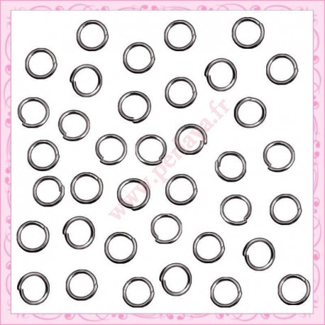 Lot de 1800 anneaux argentés foncé 4mm