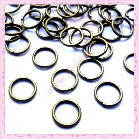  200 anneaux bronze 9mm en métal