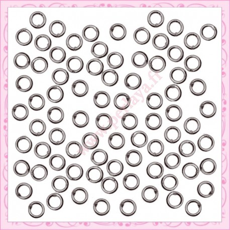 Lot de 2000 anneaux argentés foncés 3mm