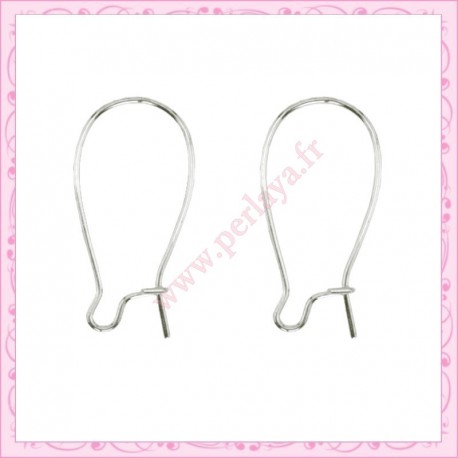 250 dormeuses 25mm argentés en métal