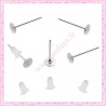  1000 clous 4mm + bouchons pour boucles d'oreilles argentés