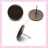  20 clous pour boucle d'oreille bronze avec support de 12mm