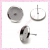  20 clous pour boucle d'oreille argentés avec support de 12mm