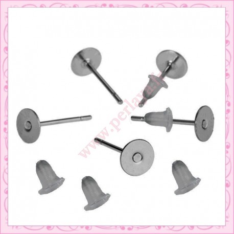 200 clous pour boucle d'oreille 6mm en métal