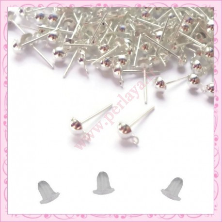 200 clous pour boucle d'oreilles + 200 bouchons