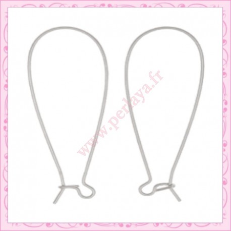 200 dormeuses 38mm argentées en métal