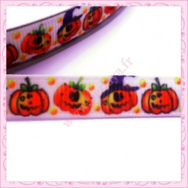 4 mètres de ruban 9mm citrouille sur le thème halloween