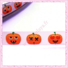 4 mètres de ruban 9mm citrouille sur le thème halloween