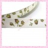 4 mètres de ruban 9mm motif fleur