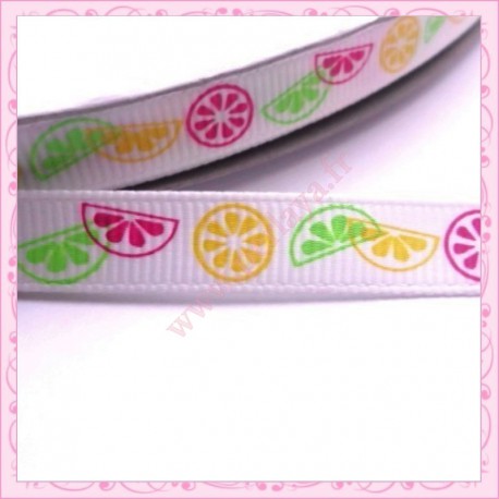 4 mètres de ruban 9mm motif fruit