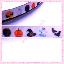 4 mètres de ruban 9mm motif halloween