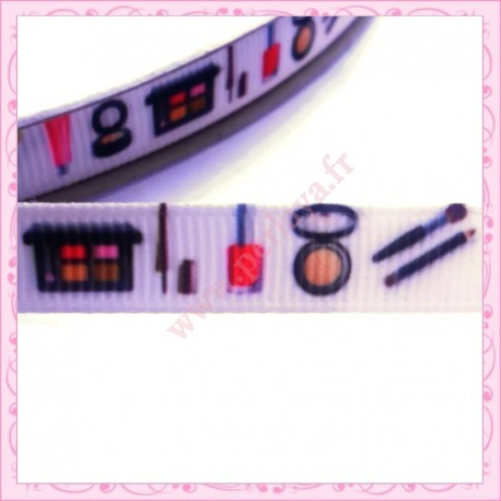 4 mètres de ruban 9mm motif maquillage