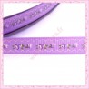 4 mètres de ruban 9mm violet motif fleur