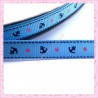 4 mètres de ruban bleu 9mm motif ancre