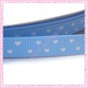 4 mètres de ruban bleu 9mm motif coeur