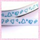 4 mètres de ruban bleu 9mm motif coeur