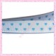 4 mètres de ruban bleu 9mm motif coeur