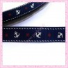 4 mètres de ruban bleu nuit 9mm motif ancre