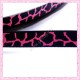 4 mètres de ruban noir et rose 9mm motif tacheté