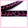 4 mètres de ruban noir et rose 9mm motif tacheté
