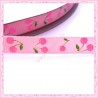 4 mètres de ruban rose 9mm motif cerise