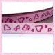 4 mètres de ruban rose 9mm motif coeur