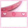 4 mètres de ruban rose 9mm motif coeur